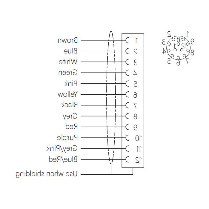 M12 12Pin，母头，法兰连接器，板后安装，焊接安装，64SC61H